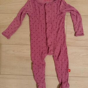 Magnetic Me waffle footie Purple Heart modal organic cotton 6-9 months